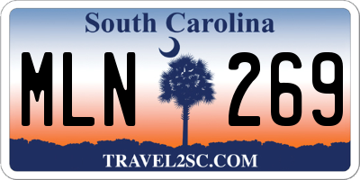 SC license plate MLN269