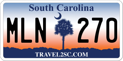 SC license plate MLN270
