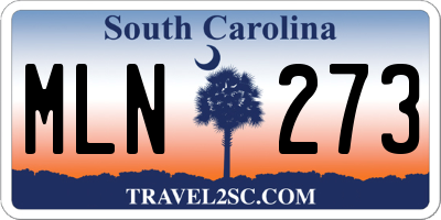 SC license plate MLN273