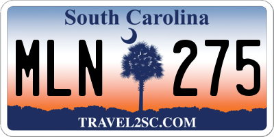 SC license plate MLN275