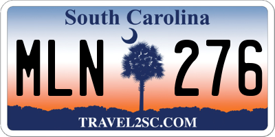 SC license plate MLN276