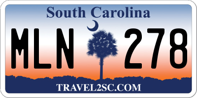 SC license plate MLN278