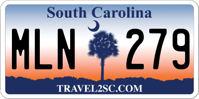 SC license plate MLN279