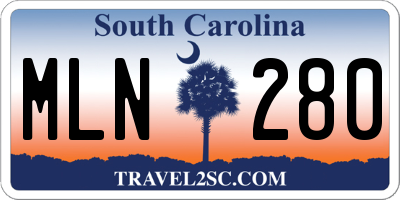 SC license plate MLN280