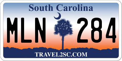 SC license plate MLN284