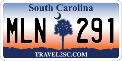 SC license plate MLN291