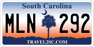 SC license plate MLN292