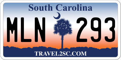 SC license plate MLN293