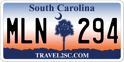SC license plate MLN294