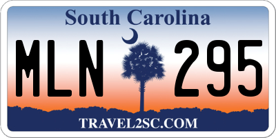 SC license plate MLN295