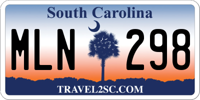 SC license plate MLN298