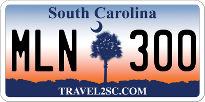 SC license plate MLN300
