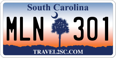 SC license plate MLN301