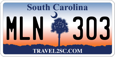 SC license plate MLN303