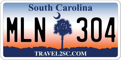 SC license plate MLN304