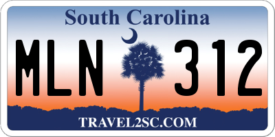 SC license plate MLN312