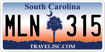 SC license plate MLN315