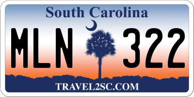 SC license plate MLN322
