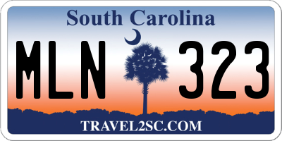 SC license plate MLN323