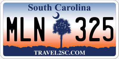 SC license plate MLN325