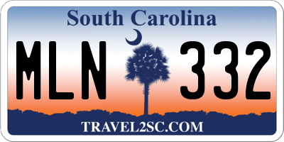 SC license plate MLN332