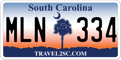 SC license plate MLN334