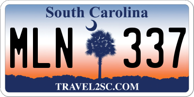 SC license plate MLN337