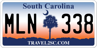 SC license plate MLN338
