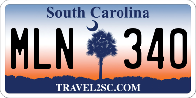 SC license plate MLN340