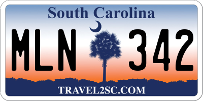 SC license plate MLN342