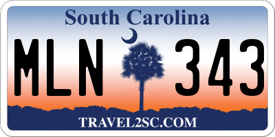 SC license plate MLN343