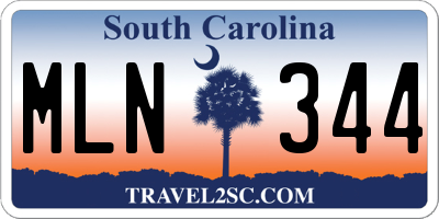 SC license plate MLN344