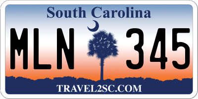 SC license plate MLN345
