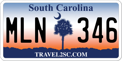 SC license plate MLN346
