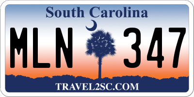 SC license plate MLN347