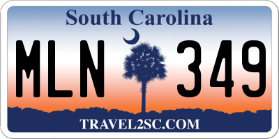 SC license plate MLN349