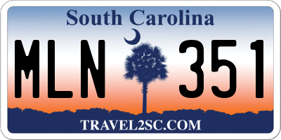 SC license plate MLN351