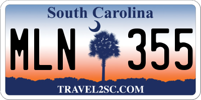SC license plate MLN355