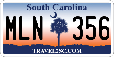 SC license plate MLN356