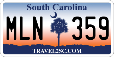 SC license plate MLN359