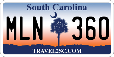 SC license plate MLN360