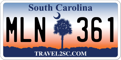 SC license plate MLN361
