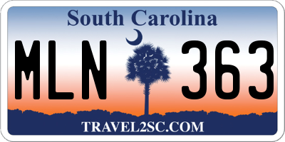 SC license plate MLN363