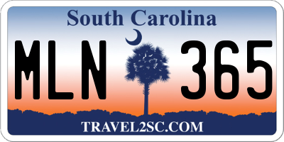 SC license plate MLN365