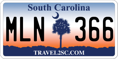 SC license plate MLN366