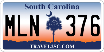 SC license plate MLN376