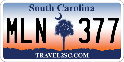 SC license plate MLN377