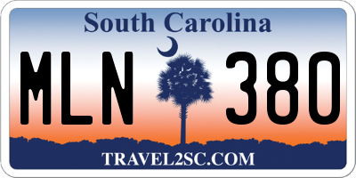 SC license plate MLN380
