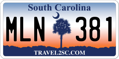 SC license plate MLN381