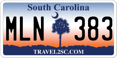 SC license plate MLN383